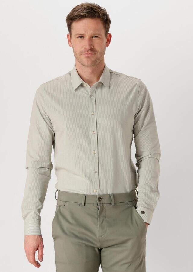 CAST IRON Heren Overhemden Long Sleeve Shirt Tec Dobby Jersey Stripe Groen - Foto 4