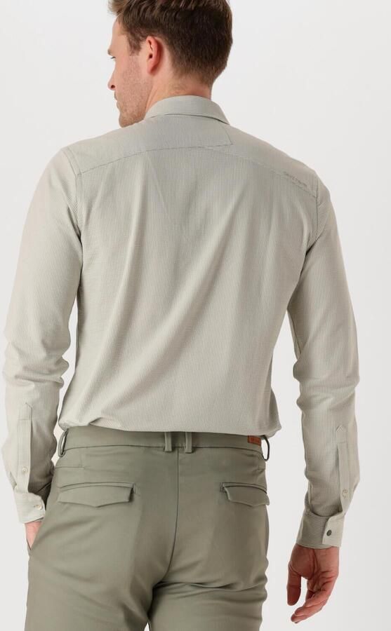 CAST IRON Heren Overhemden Long Sleeve Shirt Tec Dobby Jersey Stripe Groen - Foto 3