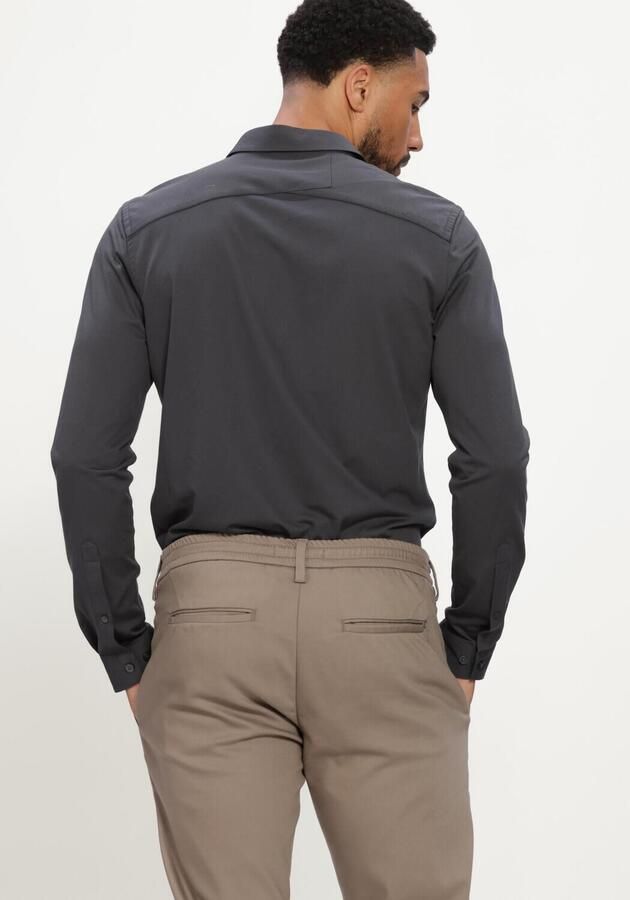 CAST IRON Heren Overhemden Long Sleeve Shirt Tech Fine Jersey Donkergrijs - Foto 3