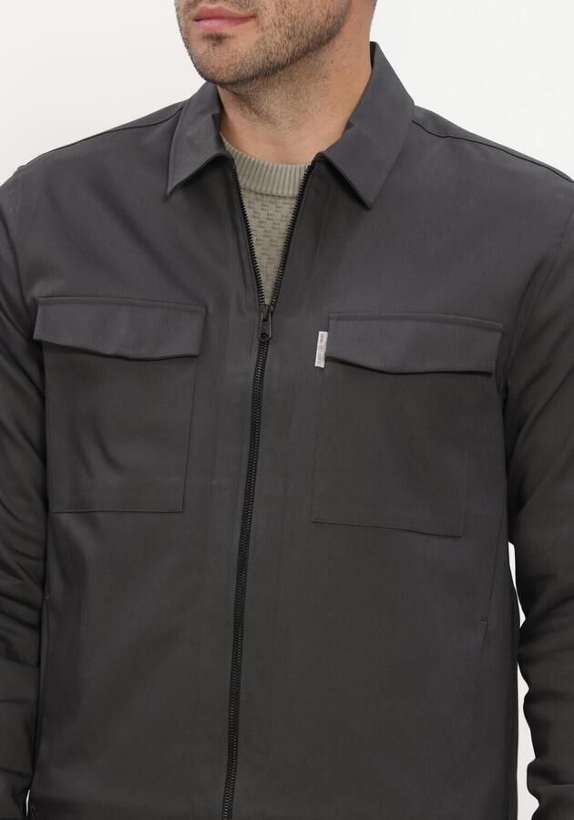 CAST IRON Heren Overhemden Long Sleeve Shirt Tech Stretch Donkergrijs - Foto 3