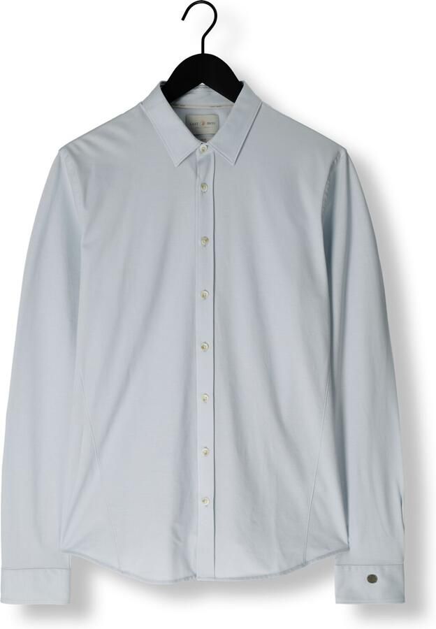 CAST IRON Heren Overhemden Long Sleeve Shirt Twill Jersey 2 Tone Blauw - Foto 3