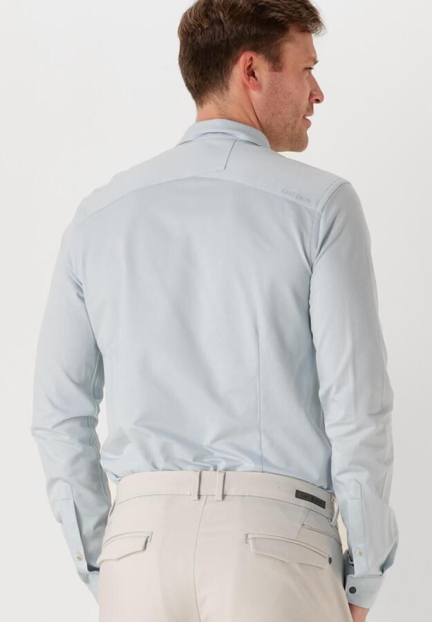 CAST IRON Heren Overhemden Long Sleeve Shirt Twill Jersey 2 Tone Blauw - Foto 2