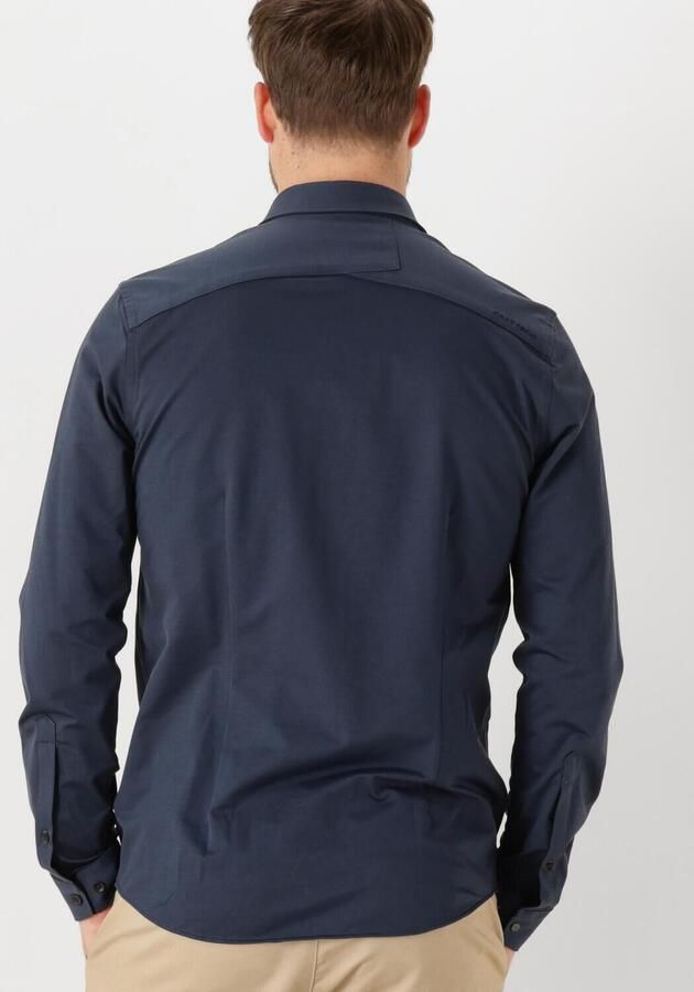 CAST IRON Heren Overhemden Long Sleeve Shirt Twill Jersey 2 Tone Donkerblauw - Foto 2