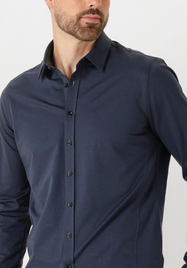 CAST IRON Heren Overhemden Long Sleeve Shirt Twill Jersey 2 Tone Donkerblauw - Foto 3