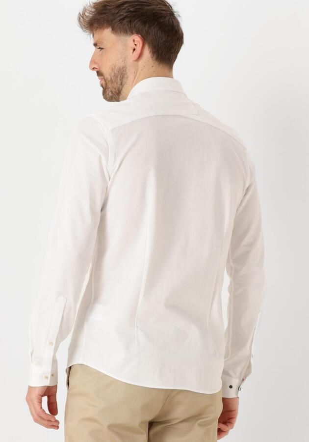 CAST IRON Heren Overhemden Long Sleeve Shirt Twill Jersey 2 Tone Wit - Foto 2