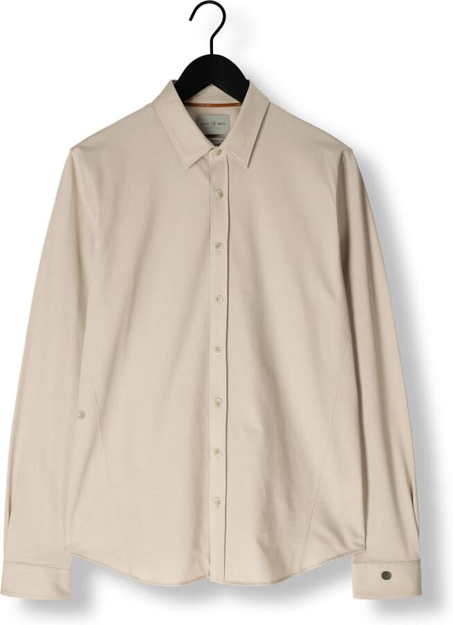 CAST IRON Heren Overhemden Long Sleeve Shirt Twill Jersey 2 Tone Zand