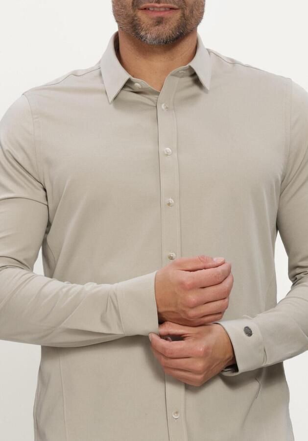 CAST IRON Heren Overhemden Long Sleeve Shirt Twill Jersey Beige - Foto 3