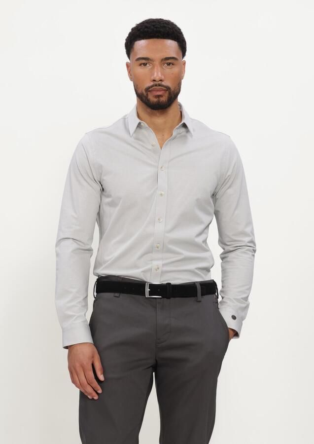CAST IRON Heren Overhemden Long Sleeve Shirt Twill Jersey Lichtgrijs - Foto 2