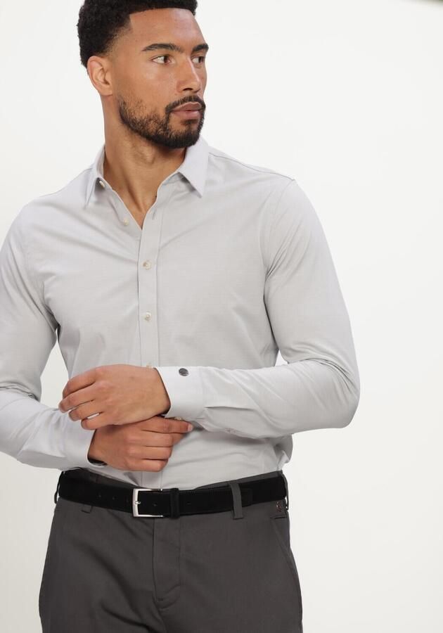 CAST IRON Heren Overhemden Long Sleeve Shirt Twill Jersey Lichtgrijs - Foto 4