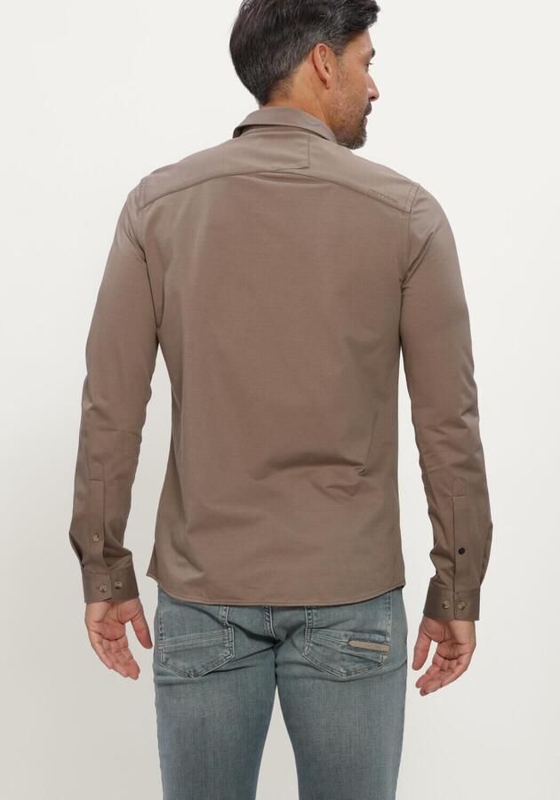 CAST IRON Heren Overhemden Long Sleeve Shirt Twill Jersey Taupe - Foto 2
