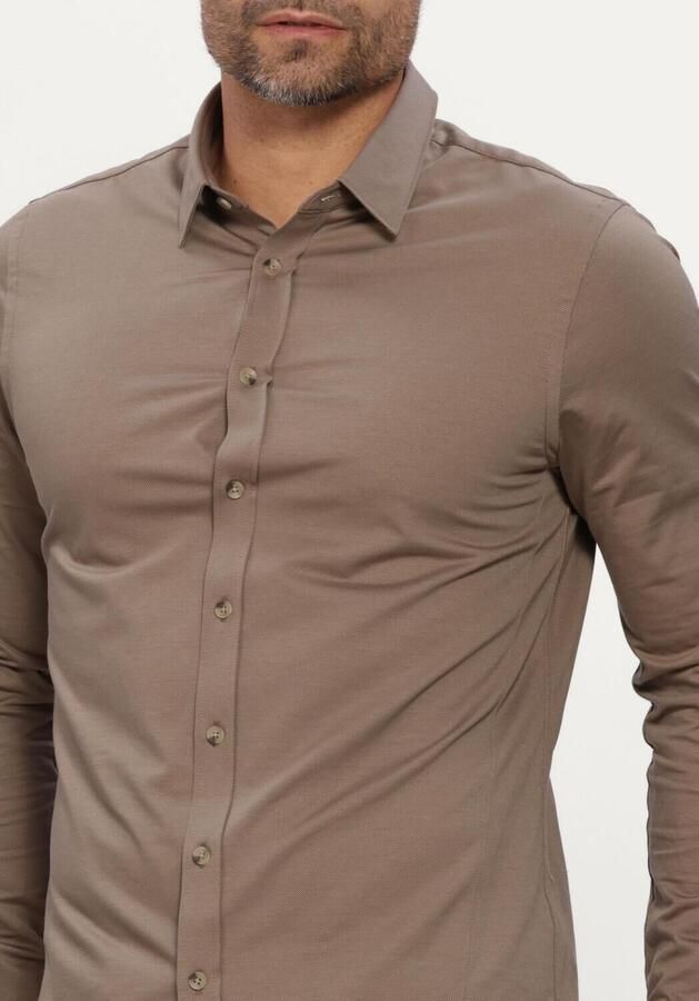 CAST IRON Heren Overhemden Long Sleeve Shirt Twill Jersey Taupe - Foto 3