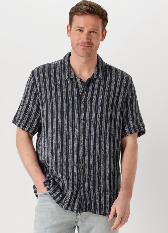 CAST IRON Heren Overhemden Short Sleeve Shirt Yd Stripe Regular Fit Blauw - Foto 3