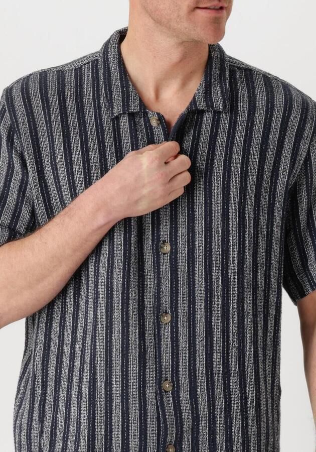 CAST IRON Heren Overhemden Short Sleeve Shirt Yd Stripe Regular Fit Blauw - Foto 2