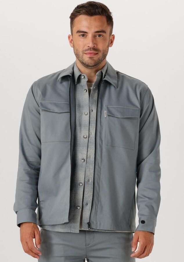 Cast Iron Sweater Tech Overshirt met rits Stormy Blauw - Foto 4