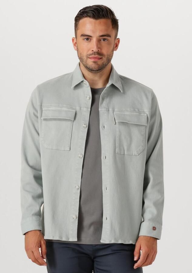 CAST IRON Heren Overshirts Cf Twill Overshirt Lichtgrijs - Foto 4