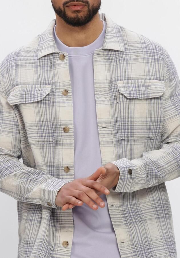 CAST IRON Heren Overshirts Check Spring Waffle Creme - Foto 4