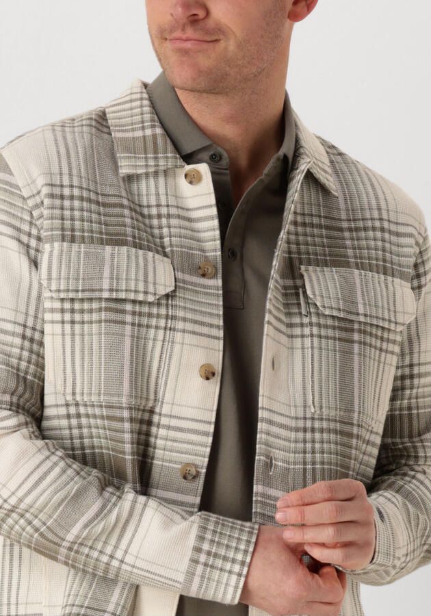 CAST IRON Heren Overshirts Long Sleeve Shirt Check Weave Yd Beige - Foto 2