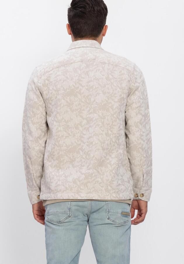 CAST IRON Heren Overshirts Long Sleeve Shirt Jacquard 2 Tone Beige - Foto 3