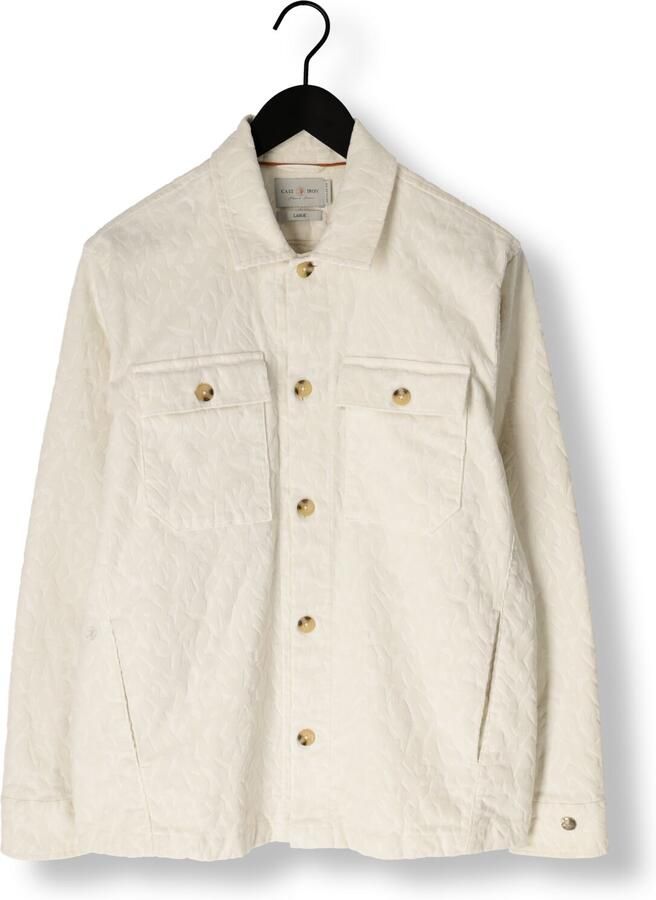 CAST IRON Heren Overshirts Ribcord Tonal Print Ecru