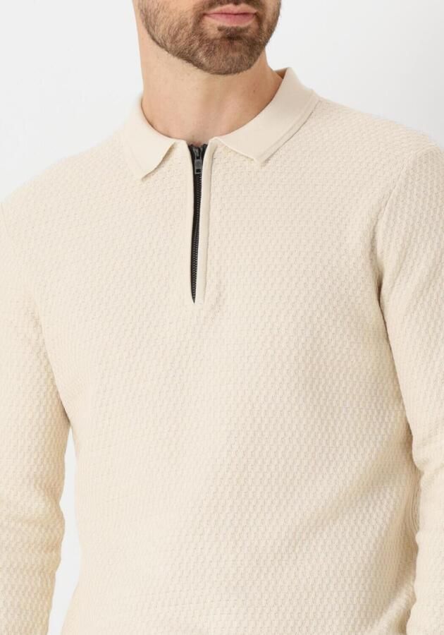 CAST IRON Heren Polo's & T-shirts Long Sleeve Polo Cotton Modal Beige