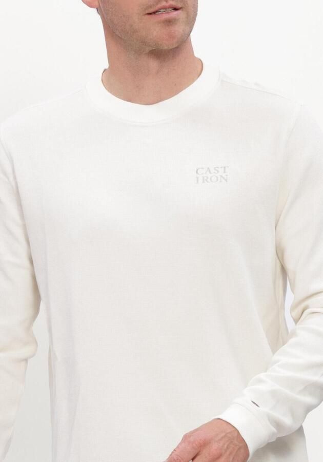 CAST IRON Heren Polo's & T-shirts Long Sleeve R-neck Regular Fit Waffle Gebroken Wit - Foto 3