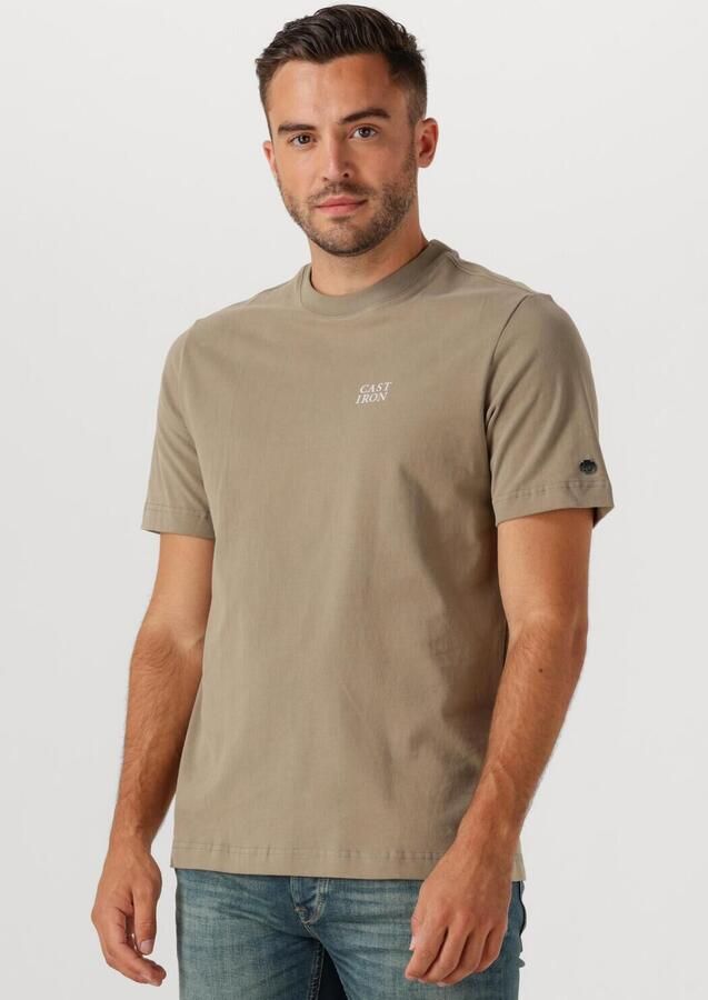 CAST IRON Heren Polo's & T-shirts Regular Fit Peached Jersey Beige - Foto 4