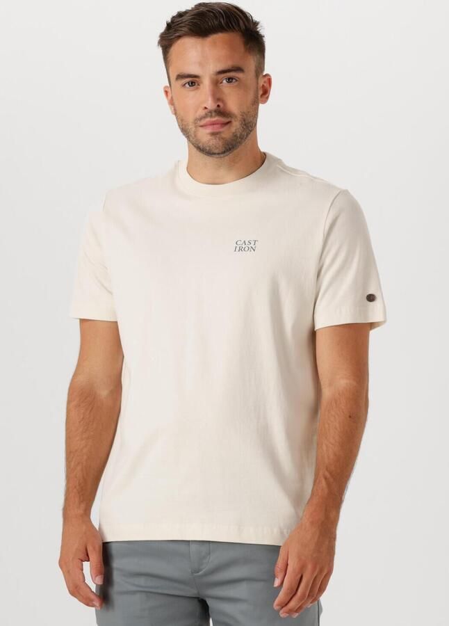 CAST IRON Heren Polo's & T-shirts Regular Fit Peached Jersey Gebroken Wit - Foto 4