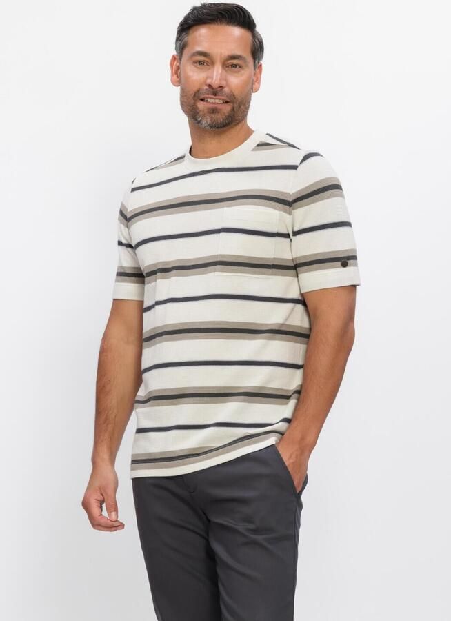 CAST IRON Heren Polo's & T-shirts Regular Fit Stripe Waffle Multi