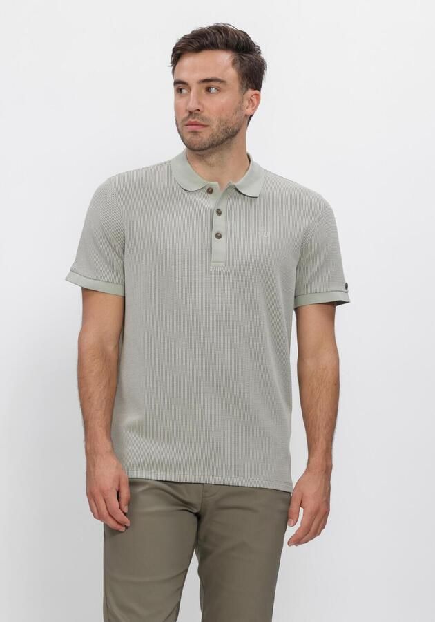 CAST IRON Heren Polo's & T-shirts Regular Fit Two Tone Waffle Lichtblauw