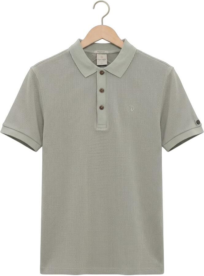 CAST IRON Heren Polo's & T-shirts Regular Fit Two Tone Waffle Lichtblauw - Foto 2