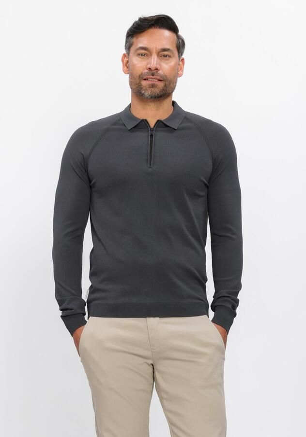 CAST IRON Heren Polo's & T-shirts Regular Fit Viscose Blend Donkergrijs