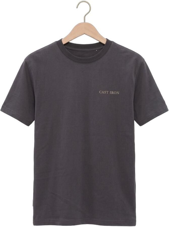 CAST IRON Heren Polo's & T-shirts Relaxed Fit Peached Jersey Antraciet - Foto 2