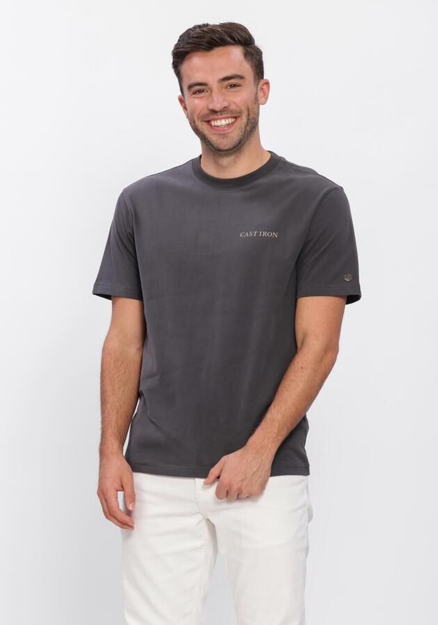 CAST IRON Heren Polo's & T-shirts Relaxed Fit Peached Jersey Antraciet - Foto 3