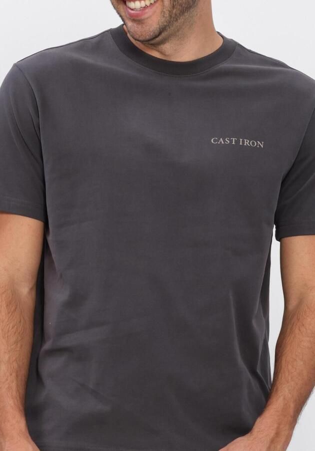 CAST IRON Heren Polo's & T-shirts Relaxed Fit Peached Jersey Antraciet - Foto 4