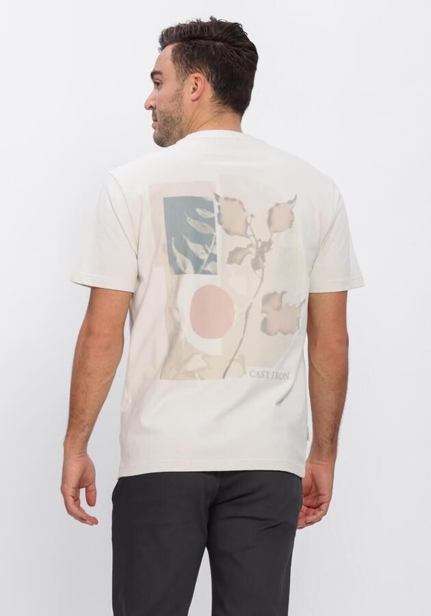 CAST IRON Heren Polo's & T-shirts Relaxed Fit Peached Jersey Ecru