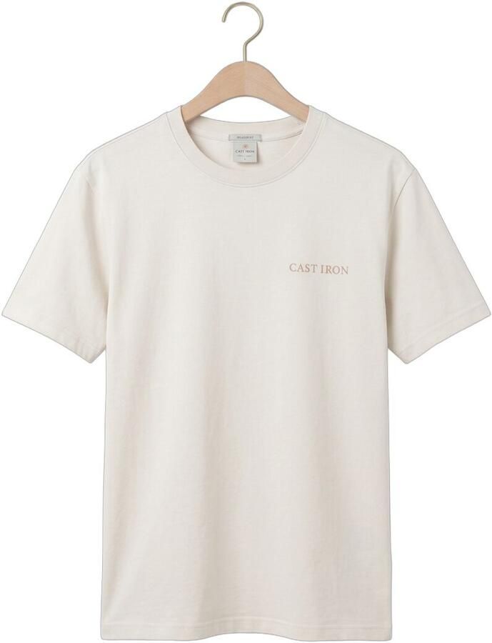 CAST IRON Heren Polo's & T-shirts Relaxed Fit Peached Jersey Ecru - Foto 2