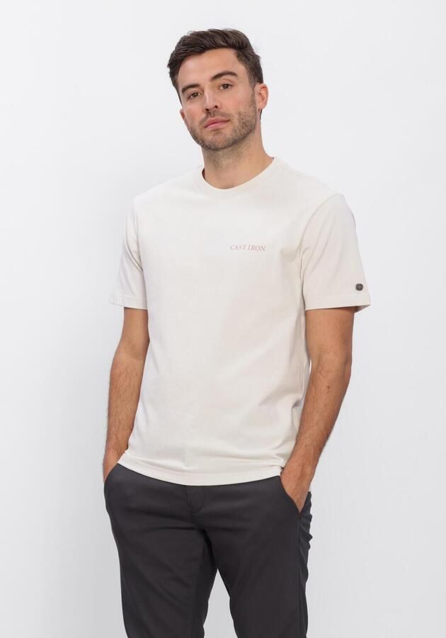 CAST IRON Heren Polo's & T-shirts Relaxed Fit Peached Jersey Ecru - Foto 3