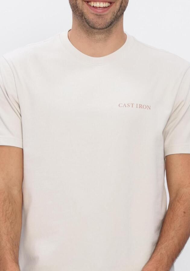 CAST IRON Heren Polo's & T-shirts Relaxed Fit Peached Jersey Ecru - Foto 4