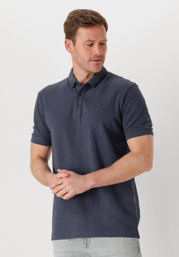 CAST IRON Heren Polo's & T-shirts Short Sleeve Polo Popcorn Jersey Melange Blauw - Foto 4