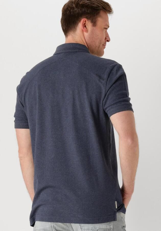 CAST IRON Heren Polo's & T-shirts Short Sleeve Polo Popcorn Jersey Melange Blauw