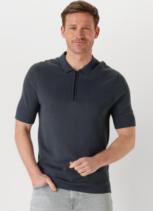 CAST IRON Heren Polo's & T-shirts Short Sleeve Polo Regular Fit Cotton Modal Blauw - Foto 4
