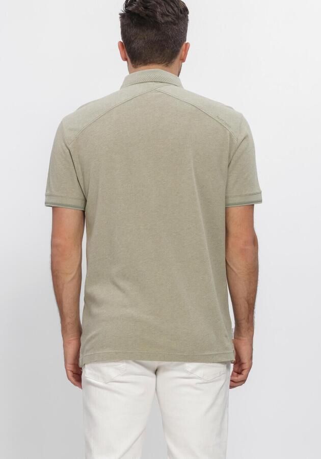 CAST IRON Heren Polo's & T-shirts Short Sleeve Polo Slim Fit Popcorn Jersey Melange Khaki - Foto 3