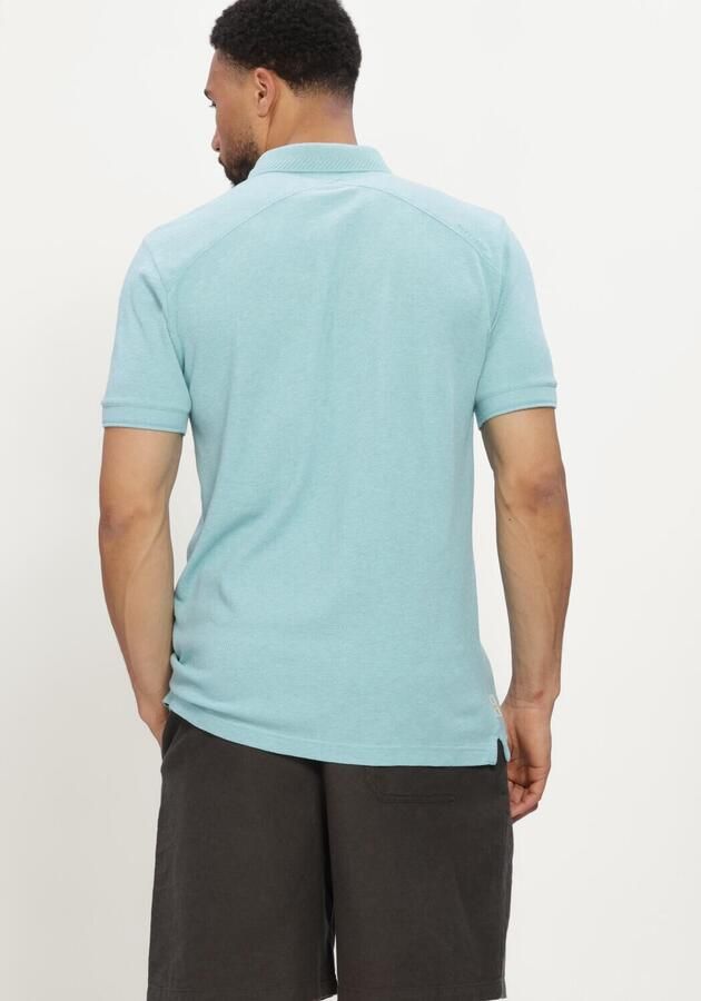 CAST IRON Heren Polo's & T-shirts Short Sleeve Polo Slim Fit Popcorn Jersey Melange Lichtblauw - Foto 3