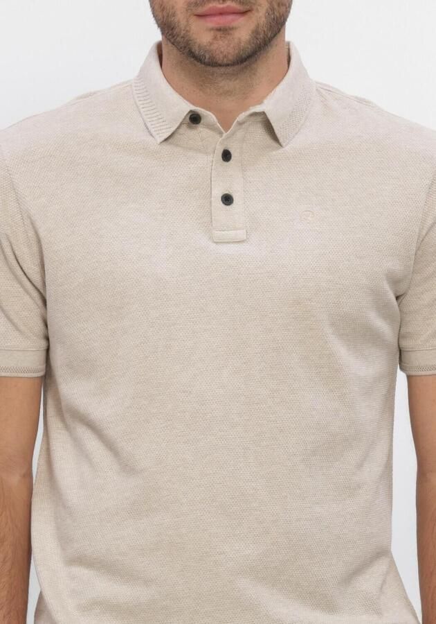 CAST IRON Heren Polo's & T-shirts Short Sleeve Polo Slim Fit Popcorn Jersey Melange Zand - Foto 4