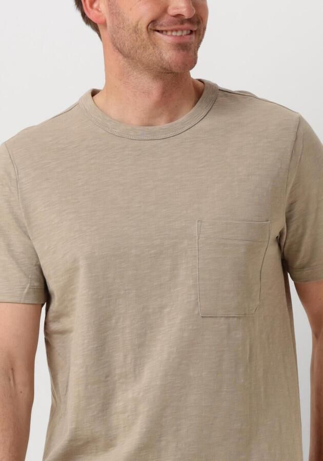 CAST IRON Heren Polo's & T-shirts Short Sleeve R-neck Regular Fit Cotton Slub Beige - Foto 3