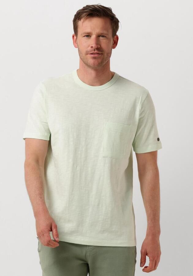 CAST IRON Heren Polo's & T-shirts Short Sleeve R-neck Regular Fit Cotton Slub Groen - Foto 4