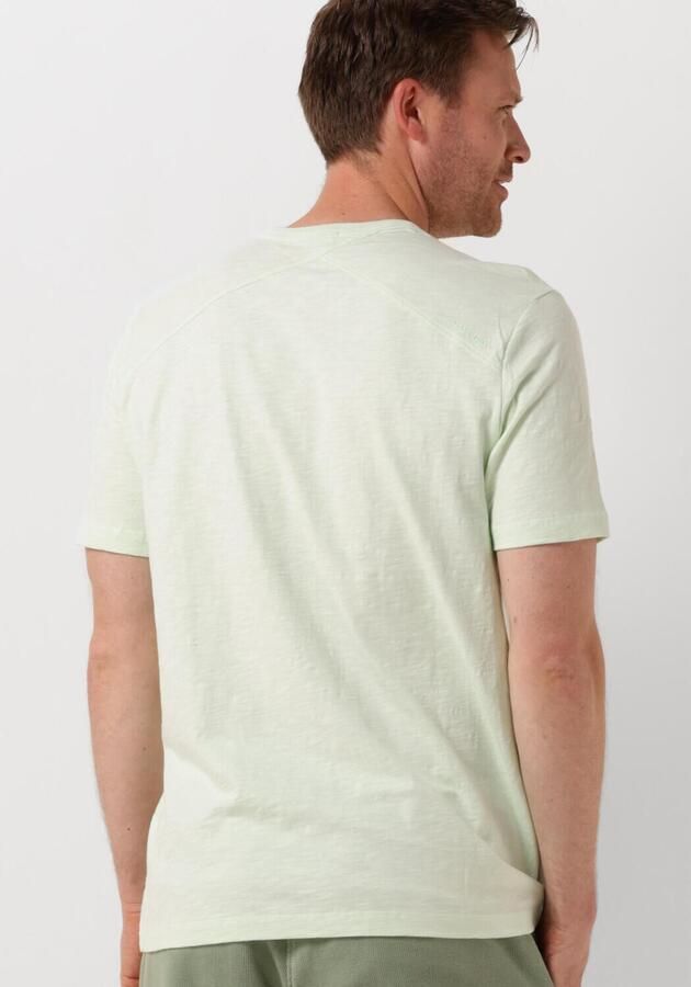 CAST IRON Heren Polo's & T-shirts Short Sleeve R-neck Regular Fit Cotton Slub Groen