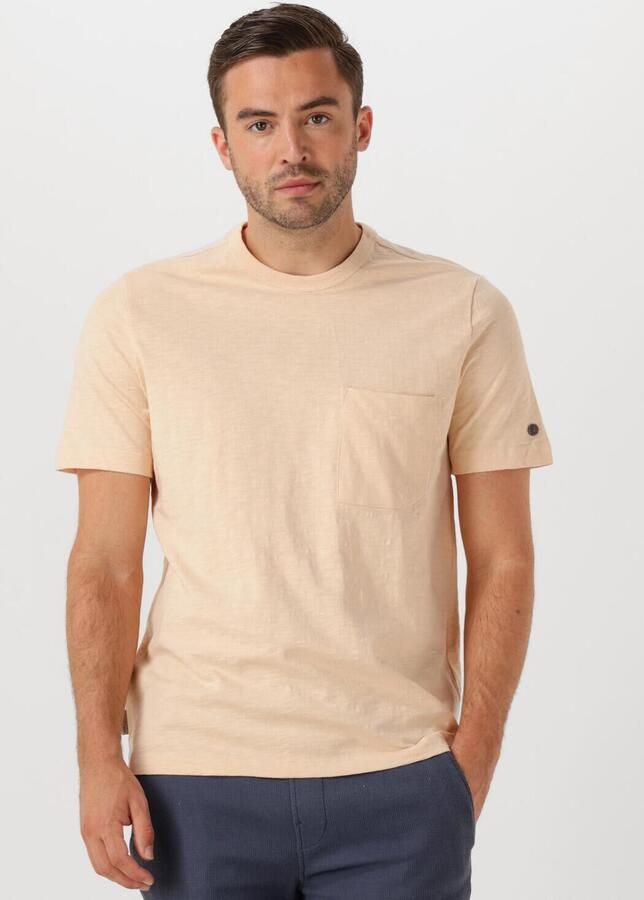 CAST IRON Heren Polo's & T-shirts Short Sleeve R-neck Regular Fit Cotton Slub Lichtroze - Foto 4