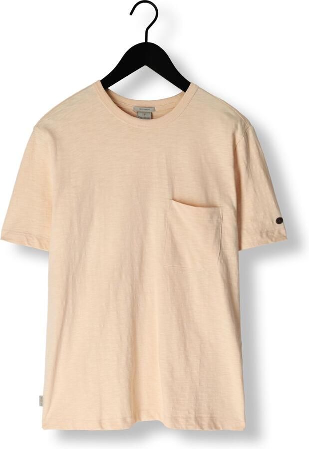 CAST IRON Heren Polo's & T-shirts Short Sleeve R-neck Regular Fit Cotton Slub Lichtroze - Foto 3