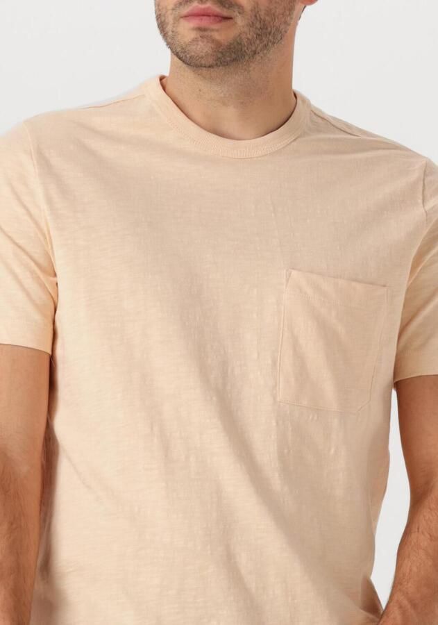 CAST IRON Heren Polo's & T-shirts Short Sleeve R-neck Regular Fit Cotton Slub Lichtroze